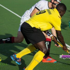 Alfred Ntiamoah of Ghana in a fight for the ball with an Egyptian player