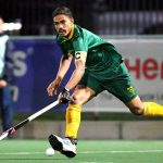 Captain Dayaan Cassiem of South Africa during the FIH Hockey Men’s Nations Cup match between South Africa and Ireland at Hartleyvale Stadium on 16 June. (Photo: Grant Pitcher / Gallo Images)
